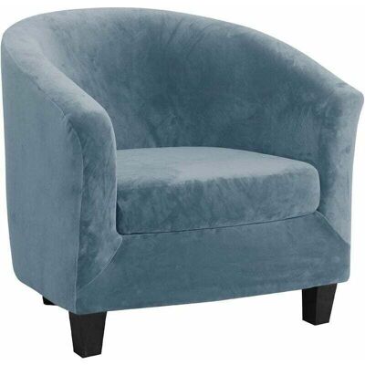 OEM Velours Housse De Fauteuil Club Ensemble De Deux Pièces Housse De Fauteuil Extensible Housse Fauteuil Salon Fauteuil Cabriolet Tub Chair Avec Housse De Coussin (bleu Gris) - Publicité OEM Velours Housse De Fauteuil Club Ensemble De Deux Pièces Housse De Fauteuil Extensible Housse Fauteuil Salon Fauteuil Cabriolet Tub Chair Avec Housse De Coussin (bleu Gris) - Publicité