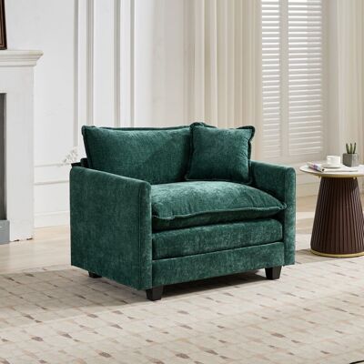 ACKERMAN Cloud Sofa Single Seat (ottoman Is Not Included),modern Sectional Couch, For Living Room Bedroom And Apartment,comfy Double Layer Upholstered Seat Cushion,breathable Chenille Fabric,green,de5011gn - Publicité ACKERMAN Cloud Sofa Single Seat (ottoman Is Not Included),modern Sectional Couch, For Living Room Bedroom And Apartment,comfy Double Layer Upholstered Seat Cushion,breathable Chenille Fabric,green,de5011gn - Publicité