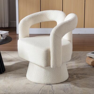 OEM Fauteuil Pivotant À 360° Accenture, Fauteuil Rond Avec Accoudoirs Larges Et Rembourrage Épais, Fauteuil En Tissu Moelleux Pour Salon, Chambre, Bureau, Salle D'Attente, Beige - Publicité OEM Fauteuil Pivotant À 360° Accenture, Fauteuil Rond Avec Accoudoirs Larges Et Rembourrage Épais, Fauteuil En Tissu Moelleux Pour Salon, Chambre, Bureau, Salle D'Attente, Beige - Publicité