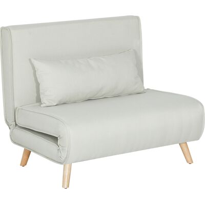OEM Canapé-lit 1 Place Avec Dossier Réglable. Coussin Inclus Et Pieds Pliables Charge 350 Kg Blanc - Publicité OEM Canapé-lit 1 Place Avec Dossier Réglable. Coussin Inclus Et Pieds Pliables Charge 350 Kg Blanc - Publicité