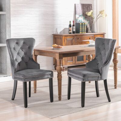 DEVOKO Lot De 6 Fauteuils Velours, Pieds Chêne, Poignée, Chromé Et Clouté, Confortables Pour Chambre, Cuisine Et Salon Design - Publicité DEVOKO Lot De 6 Fauteuils Velours, Pieds Chêne, Poignée, Chromé Et Clouté, Confortables Pour Chambre, Cuisine Et Salon Design - Publicité