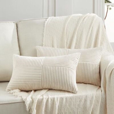 OEM Lot De 2 Housse De Coussin 30x50cm Crème, Beige Clair Housses De Coussin En Velours Côtelé,housse Coussin Moderne Pour Canapé Chambre Lit-dou - Publicité OEM Lot De 2 Housse De Coussin 30x50cm Crème, Beige Clair Housses De Coussin En Velours Côtelé,housse Coussin Moderne Pour Canapé Chambre Lit-dou - Publicité