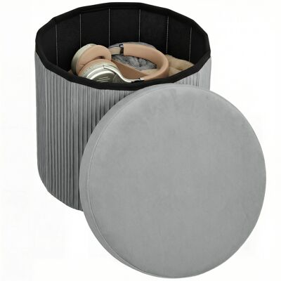 OEM Banc Coffre Ottoman Pliable, 35 L, 38 X 38 X 38 Cm, Revêtement En Velours, Coffre De Rangement Gris Foncé - Publicité OEM Banc Coffre Ottoman Pliable, 35 L, 38 X 38 X 38 Cm, Revêtement En Velours, Coffre De Rangement Gris Foncé - Publicité