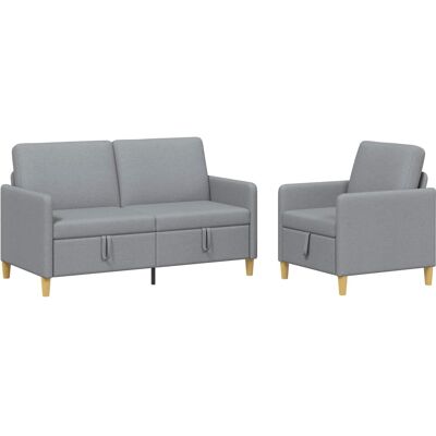 Canapé Avec Rangement 2 Pcs Gris Clair Polyester Vidaxl - Publicité Canapé Avec Rangement 2 Pcs Gris Clair Polyester Vidaxl - Publicité