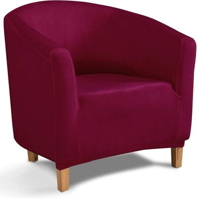 FOGSHIELD Housse De Canapé Arrondie – Rouge Bordeaux – Tissu Doux Effet Velours - Publicité FOGSHIELD Housse De Canapé Arrondie – Rouge Bordeaux – Tissu Doux Effet Velours - Publicité