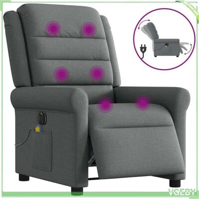 OEM Fauteuil Inclinable De Massage Électrique - Faf7291712427626 - Gris Foncé - Inclinaison 135° - Massage 6 Points - Publicité OEM Fauteuil Inclinable De Massage Électrique - Faf7291712427626 - Gris Foncé - Inclinaison 135° - Massage 6 Points - Publicité
