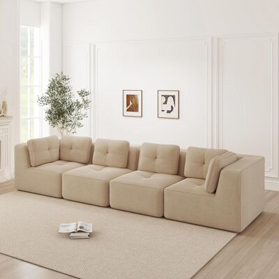 OEM Canapé De Salon Sans Cadre, Canapé D'Angle Modulable, Montage En Angle, Canapé Quatre Places Confortable, Assise Profonde, Coussins Moelleux, Tissu Velours Côtelé, Aucun Montage Requis, - Publicité OEM Canapé De Salon Sans Cadre, Canapé D'Angle Modulable, Montage En Angle, Canapé Quatre Places Confortable, Assise Profonde, Coussins Moelleux, Tissu Velours Côtelé, Aucun Montage Requis, - Publicité