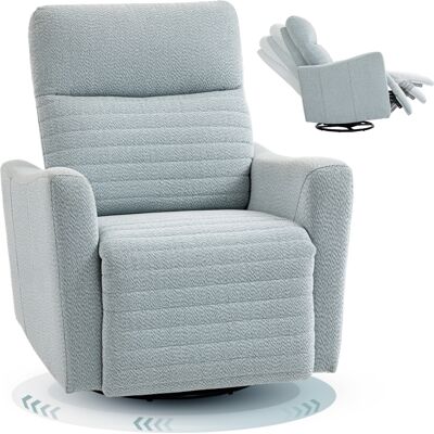 OEM Fauteuil Inclinable, Fauteuil De Relaxation Avec Repose-pieds, Pivotant À 360°, Basculant, 82 X 90,5 X 101 Cm, Gris-bleu - Publicité OEM Fauteuil Inclinable, Fauteuil De Relaxation Avec Repose-pieds, Pivotant À 360°, Basculant, 82 X 90,5 X 101 Cm, Gris-bleu - Publicité