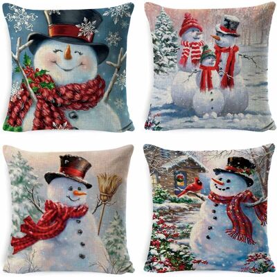Melissa 4pcs Taie D'Oreiller De Noël Lin De Coton Housses De Coussin Dessin Animé Mignon Décoration De Noël D'Oreiller 45x45cm Pour Les Voitures Les Canapés - Publicité Melissa 4pcs Taie D'Oreiller De Noël Lin De Coton Housses De Coussin Dessin Animé Mignon Décoration De Noël D'Oreiller 45x45cm Pour Les Voitures Les Canapés - Publicité