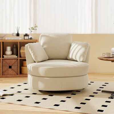 MIDUODUO Fauteuil Xxl Chenille Beige 3 Coussins Sellerie Élastique Confort Lecture Salon Chambre Bureau. Publicité MIDUODUO Fauteuil Xxl Chenille Beige 3 Coussins Sellerie Élastique Confort Lecture Salon Chambre Bureau. Publicité