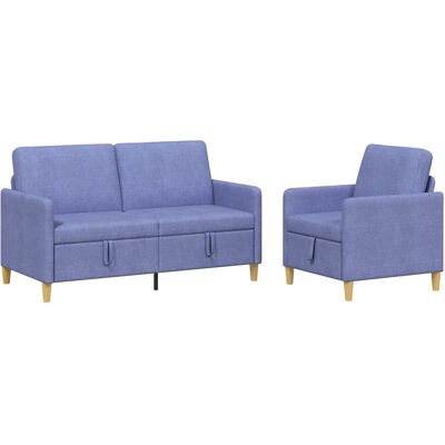 Canapé Avec Rangement 2 Pcs Bleu Denim Polyester Vidaxl - Publicité Canapé Avec Rangement 2 Pcs Bleu Denim Polyester Vidaxl - Publicité