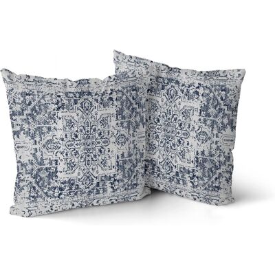 OEM Housses De Coussin Style Bohème, 45 X 45 Cm, Ensemble De Deux Pièces, Motif De Tapis Ethnique Vintage Bleu-gris, Housses De Coussin Décoratives Style Ferme, Convenant Aux Canapés, Vérandas Et À La Déc - Publicité OEM Housses De Coussin Style Bohème, 45 X 45 Cm, Ensemble De Deux Pièces, Motif De Tapis Ethnique Vintage Bleu-gris, Housses De Coussin Décoratives Style Ferme, Convenant Aux Canapés, Vérandas Et À La Déc - Publicité