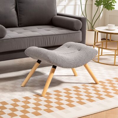 ACIRIHO Repose Pied Salon Ottoman Pouf Salon Tabouret De Canapé En Tissu Avec Pieds En Bois De Hêtre, Siège Rembourré, Gris - Publicité ACIRIHO Repose Pied Salon Ottoman Pouf Salon Tabouret De Canapé En Tissu Avec Pieds En Bois De Hêtre, Siège Rembourré, Gris - Publicité