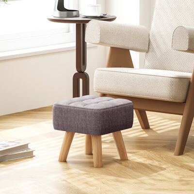 OEM Homcom Repose-pied Salon Ottoman - Siège Rembourré En Tissu, Pieds En Bois, 27x27x26cm, Gris - Publicité OEM Homcom Repose-pied Salon Ottoman - Siège Rembourré En Tissu, Pieds En Bois, 27x27x26cm, Gris - Publicité