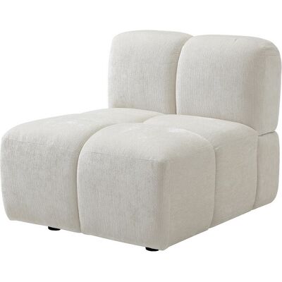 VENTE-UNIQUE Fauteuil En Tissu Texturé Blanc Cassé Carlivi - Publicité VENTE-UNIQUE Fauteuil En Tissu Texturé Blanc Cassé Carlivi - Publicité