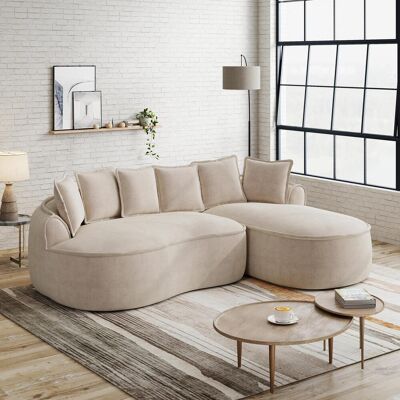 OEM Canapé D'Angle Modulaire Sans Cadre, En Chenille Confortable, Avec Assise Profonde, Style Méridienne Moderne, Très Grand Format, Coussins Inclus, Idéal Pour Le Salon, Marron Clair - Publicité OEM Canapé D'Angle Modulaire Sans Cadre, En Chenille Confortable, Avec Assise Profonde, Style Méridienne Moderne, Très Grand Format, Coussins Inclus, Idéal Pour Le Salon, Marron Clair - Publicité