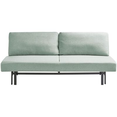BELIANI Canapé-lit En Tissu Hydrofuge Dossier Sans Accoudoirs Coussins Housses Amovibles Pieds En Fer Vert Clair Roykka - Publicité BELIANI Canapé-lit En Tissu Hydrofuge Dossier Sans Accoudoirs Coussins Housses Amovibles Pieds En Fer Vert Clair Roykka - Publicité