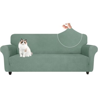 OEM 1 Pièce Housse Canapé 3 Places, Extensible Antidérapante, Vert Clair, Protection Animale, Universelle Pour Canapés À Accoudoirs - Publicité OEM 1 Pièce Housse Canapé 3 Places, Extensible Antidérapante, Vert Clair, Protection Animale, Universelle Pour Canapés À Accoudoirs - Publicité