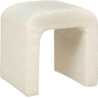 Pouf Bouclettes Ou Velours Côtelé "sevi" Atmosphera - Blanc - - Publicité Pouf Bouclettes Ou Velours Côtelé "sevi" Atmosphera - Blanc - - Publicité