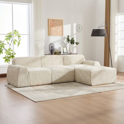 ACKERMAN Canapé Modulaire Compressé En Tissu Chenille, Rembourré De Mousse Haute Élasticité 30d. Facile À Déplacer Avec Base Antidérapante, Idéal Pour Salon Et Autres Pièces. Beige - Publicité ACKERMAN Canapé Modulaire Compressé En Tissu Chenille, Rembourré De Mousse Haute Élasticité 30d. Facile À Déplacer Avec Base Antidérapante, Idéal Pour Salon Et Autres Pièces. Beige - Publicité