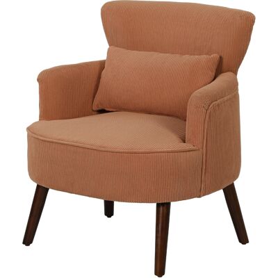 YUDO Fauteuil Moderne Avec Accoudoirs, Siège Rembourré Et Coussin Lombaire, Pieds En Bois D'Hévéa, Orange - Publicité YUDO Fauteuil Moderne Avec Accoudoirs, Siège Rembourré Et Coussin Lombaire, Pieds En Bois D'Hévéa, Orange - Publicité