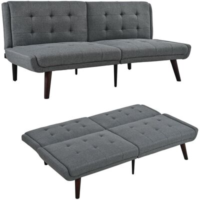 OEM Canapé-lit Futon Pliable, 146 Cm, Dossier Inclinable 5 Positions, Canapé Deux Places Moderne Pour Petits Espaces, Lit D'Appoint Et Salon, Gris - Publicité OEM Canapé-lit Futon Pliable, 146 Cm, Dossier Inclinable 5 Positions, Canapé Deux Places Moderne Pour Petits Espaces, Lit D'Appoint Et Salon, Gris - Publicité