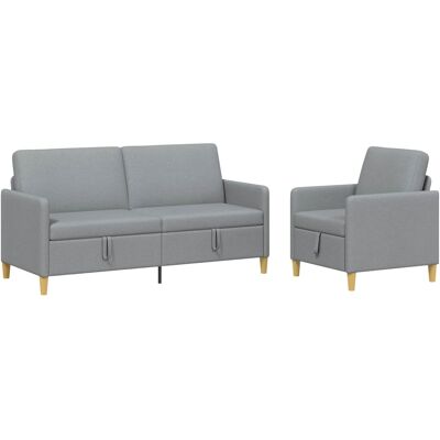 Canapé Avec Rangement 2 Pcs Gris Clair Polyester Vidaxl - Publicité Canapé Avec Rangement 2 Pcs Gris Clair Polyester Vidaxl - Publicité
