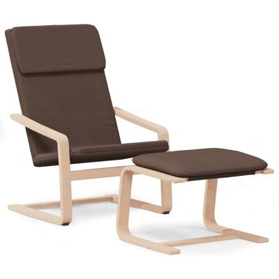 Maison Exclusive - Chaise De Relaxation Avec Repose-pied Marron Foncé Tissu - Publicité Maison Exclusive - Chaise De Relaxation Avec Repose-pied Marron Foncé Tissu - Publicité