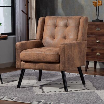 OEM Fauteuil Capitonné En Daim À Boutons – Fauteuil Moderne Du Milieu Du Siècle Avec Coussin En Mousse Haute Densité Et Pieds En Bois Massif, Idéal Pour Les Petits Espaces : Salon, Chambre, Bureau - Publicité OEM Fauteuil Capitonné En Daim À Boutons – Fauteuil Moderne Du Milieu Du Siècle Avec Coussin En Mousse Haute Densité Et Pieds En Bois Massif, Idéal Pour Les Petits Espaces : Salon, Chambre, Bureau - Publicité