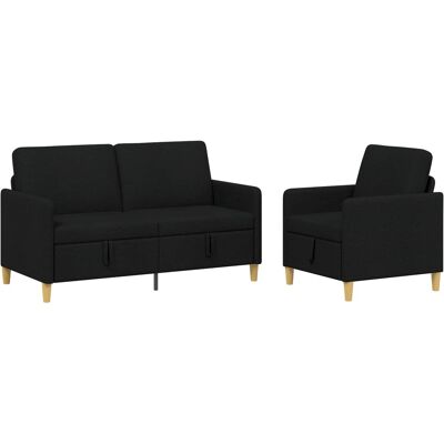 Canapé Avec Rangement 2 Pcs Noir Polyester Vidaxl - Publicité Canapé Avec Rangement 2 Pcs Noir Polyester Vidaxl - Publicité
