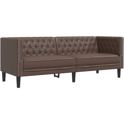 DESIGN IN Canapé Sofa À 3 Places Chesterfield Marron Similicuir - Publicité DESIGN IN Canapé Sofa À 3 Places Chesterfield Marron Similicuir - Publicité