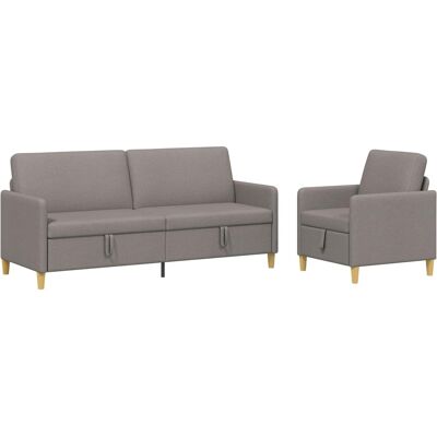 Canapé Avec Rangement 2 Pcs Taupe Polyester Vidaxl - Publicité Canapé Avec Rangement 2 Pcs Taupe Polyester Vidaxl - Publicité
