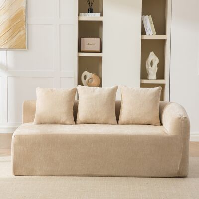 DEVOKO Canapé Modulaire En Chenille, Mousse 30d Haute Résilience, Fond Antidérapant, Facile À Déplacer Pour Salon, Kaki Clair Lavable - Publicité DEVOKO Canapé Modulaire En Chenille, Mousse 30d Haute Résilience, Fond Antidérapant, Facile À Déplacer Pour Salon, Kaki Clair Lavable - Publicité