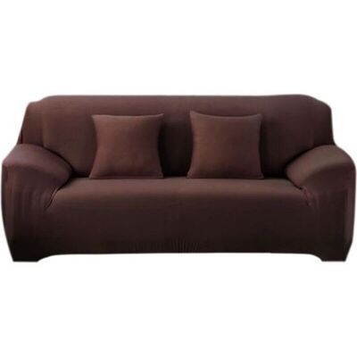 SANS MARQUE Housse De Canapé ,3 Places Extensible Avec Accoudoir 190-230 Cm Marron Café - Publicité SANS MARQUE Housse De Canapé ,3 Places Extensible Avec Accoudoir 190-230 Cm Marron Café - Publicité