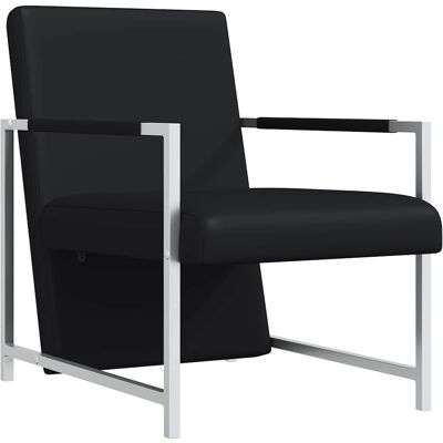 Maison Exclusive - Fauteuil Avec Pieds Chromés Noir Similicuir - Publicité Maison Exclusive - Fauteuil Avec Pieds Chromés Noir Similicuir - Publicité
