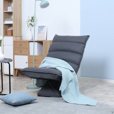 ALLAUVE Fauteuil Relaxant Canapé De Sol 360° Pivotant, Dossier Ajustable 5 Positions, Structure En Acier Gris Foncé - Publicité ALLAUVE Fauteuil Relaxant Canapé De Sol 360° Pivotant, Dossier Ajustable 5 Positions, Structure En Acier Gris Foncé - Publicité