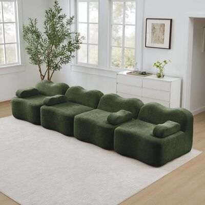 OEM Ce Canapé Modulaire Quatre Places Sans Structure Présente Un Design Ondulé, Un Rembourrage En Mousse Haute Densité 32d, Une Assise Profonde Et Des Accoudoirs Réglables, - Publicité OEM Ce Canapé Modulaire Quatre Places Sans Structure Présente Un Design Ondulé, Un Rembourrage En Mousse Haute Densité 32d, Une Assise Profonde Et Des Accoudoirs Réglables, - Publicité