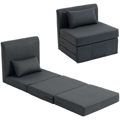 MIDUODUO Lit Fauteuil 2 En 1, Canapé-lit Pliant Avec Structure En Linge, Fauteuil Pliant Rembourré Pour Lit D’amis, Gris / Argent - Publicité MIDUODUO Lit Fauteuil 2 En 1, Canapé-lit Pliant Avec Structure En Linge, Fauteuil Pliant Rembourré Pour Lit D’amis, Gris / Argent - Publicité