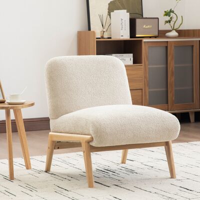 ACKERMAN Fauteuil De Salon Scandinave En Tissu, Chenille Douce Et Structure En Bois Stable, Idéal Pour Salon Et Chambre, Beige - Publicité ACKERMAN Fauteuil De Salon Scandinave En Tissu, Chenille Douce Et Structure En Bois Stable, Idéal Pour Salon Et Chambre, Beige - Publicité
