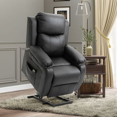 OEM Homcom Fauteuil Releveur Électrique Relax - Repose-pieds, Télécommande & 2 Pochettes Incluses, 76x90x105cm, Noir - Publicité OEM Homcom Fauteuil Releveur Électrique Relax - Repose-pieds, Télécommande & 2 Pochettes Incluses, 76x90x105cm, Noir - Publicité