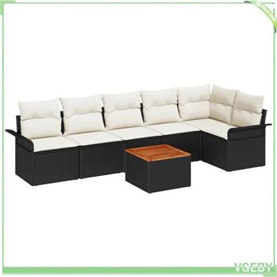 OEM Ensemble De Canapé De Jardin - Fafeicy - Modulaire - Noir - Poly Rotin Tressé Main - Coussin Polyester - Publicité OEM Ensemble De Canapé De Jardin - Fafeicy - Modulaire - Noir - Poly Rotin Tressé Main - Coussin Polyester - Publicité