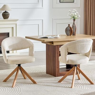 OEM Ensemble De 2 Fauteuils Pivotants Rétro De Luxe. Fauteuils En Velours Côtelé Blanc Crème À Salons. - Qualité Supérieure Et Confort Optimal - Publicité OEM Ensemble De 2 Fauteuils Pivotants Rétro De Luxe. Fauteuils En Velours Côtelé Blanc Crème À Salons. - Qualité Supérieure Et Confort Optimal - Publicité