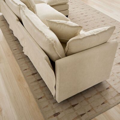 MIDUODUO Accoudoirs Cloud Canapé Sectionnel Moderne Coussin Double Couche Rembourré Tissu Chenille Respirant Salon Chambre Appartement Beige. Publicité MIDUODUO Accoudoirs Cloud Canapé Sectionnel Moderne Coussin Double Couche Rembourré Tissu Chenille Respirant Salon Chambre Appartement Beige. Publicité