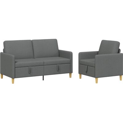 Canapé Avec Rangement 2 Pcs Gris Foncé Polyester Vidaxl - Publicité Canapé Avec Rangement 2 Pcs Gris Foncé Polyester Vidaxl - Publicité