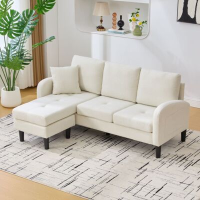 Acavallo Canapé D'Angle En L (avec Méridienne) – 3 Places, Tissu Respirant En Coton Et Lin, Pieds En Plastique, Design Modulable Convient Aux Salons Et Appartements. Publicité Acavallo Canapé D'Angle En L (avec Méridienne) – 3 Places, Tissu Respirant En Coton Et Lin, Pieds En Plastique, Design Modulable Convient Aux Salons Et Appartements. Publicité
