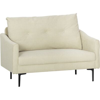 VIVACASA Canapé Moderne 2 Places Crème Dossier Capitonné Velours 124x73x92 Cm, Canapé Chic Scandinave - Publicité VIVACASA Canapé Moderne 2 Places Crème Dossier Capitonné Velours 124x73x92 Cm, Canapé Chic Scandinave - Publicité