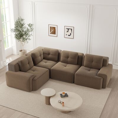 ARRIGONI Canapé Sans Cadre Pour Salon, Canapé De Bureau, Canapé Modulable Combinable, Canapé Profond Rembourré Et Confortable En Velours Côtelé, Sans Montage Requis, Design Antidérapant, Marron - Publicité ARRIGONI Canapé Sans Cadre Pour Salon, Canapé De Bureau, Canapé Modulable Combinable, Canapé Profond Rembourré Et Confortable En Velours Côtelé, Sans Montage Requis, Design Antidérapant, Marron - Publicité