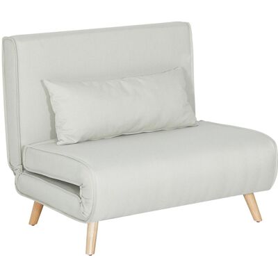 OEM Canapé-lit 1 Place Avec Dossier Ajustable, Coussin Inclus Et Pieds Pliables, Charge 350 Kg, Blanc - Publicité OEM Canapé-lit 1 Place Avec Dossier Ajustable, Coussin Inclus Et Pieds Pliables, Charge 350 Kg, Blanc - Publicité