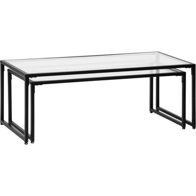 OEM Couchtisch 2er-set Beistelltisch Kaffeetisch Satztisch Glastisch Sofatisch Wohnzimmertisch Schwarz Aus Stahl Für Wohnzimmer & Schlafzimmer - Publicité OEM Couchtisch 2er-set Beistelltisch Kaffeetisch Satztisch Glastisch Sofatisch Wohnzimmertisch Schwarz Aus Stahl Für Wohnzimmer & Schlafzimmer - Publicité