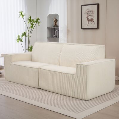 OEM Canapé 3 Places 230cm En Velours Côtelé - Design Moderne, Pas De Montage Nécessaire, Beige - Publicité OEM Canapé 3 Places 230cm En Velours Côtelé - Design Moderne, Pas De Montage Nécessaire, Beige - Publicité